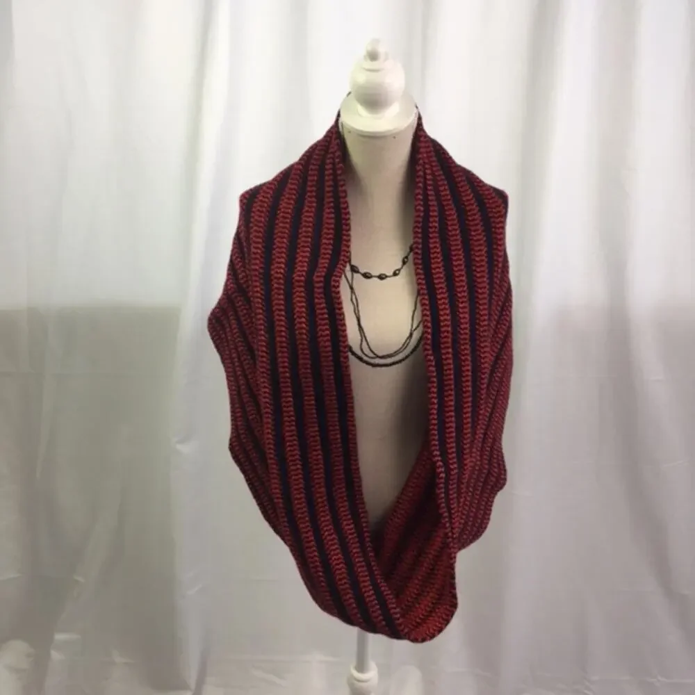 J. Crew Striped Infinity Scarf Red Blue